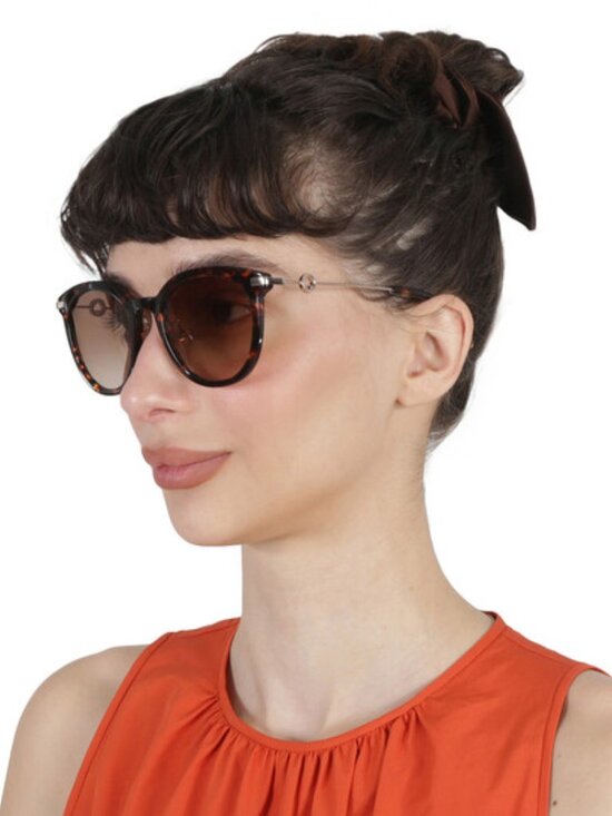 Kate Spade KEESEY/G/S 0086 HA Round Sunglasses - Havana/Gold/Brown main image 11